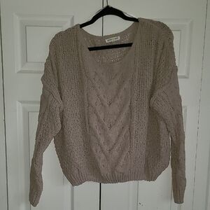 V-Neck Sweater in Taupe
